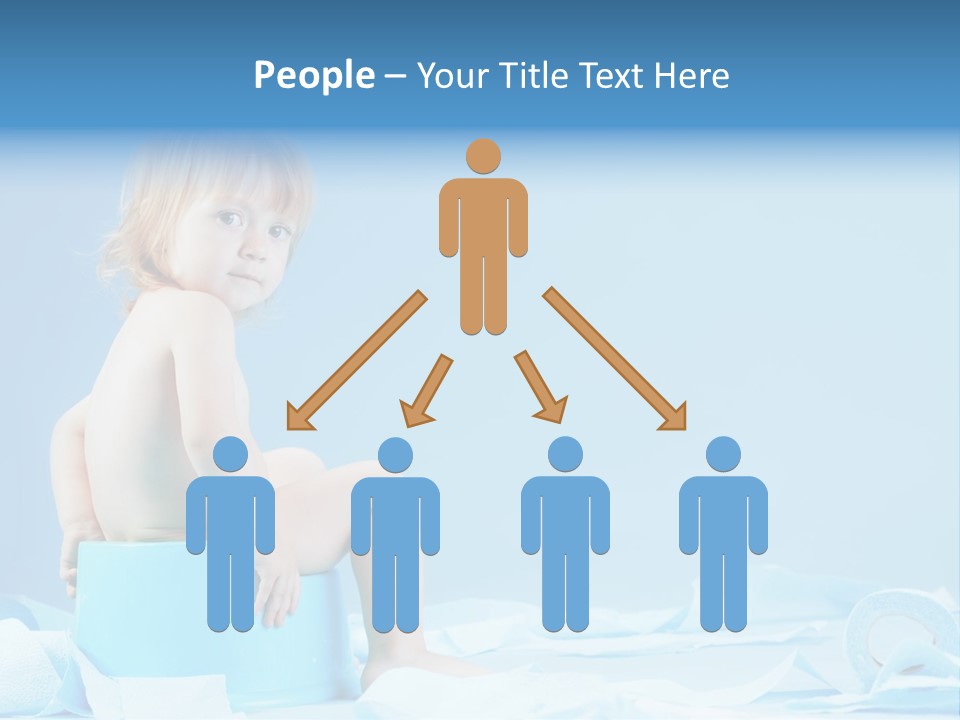 A Baby Sitting On A Blue Blanket With A Blue Background PowerPoint Template