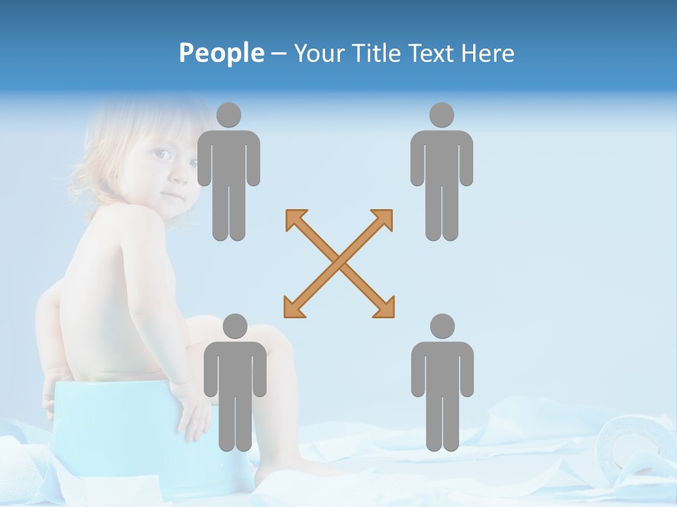 A Baby Sitting On A Blue Blanket With A Blue Background PowerPoint Template