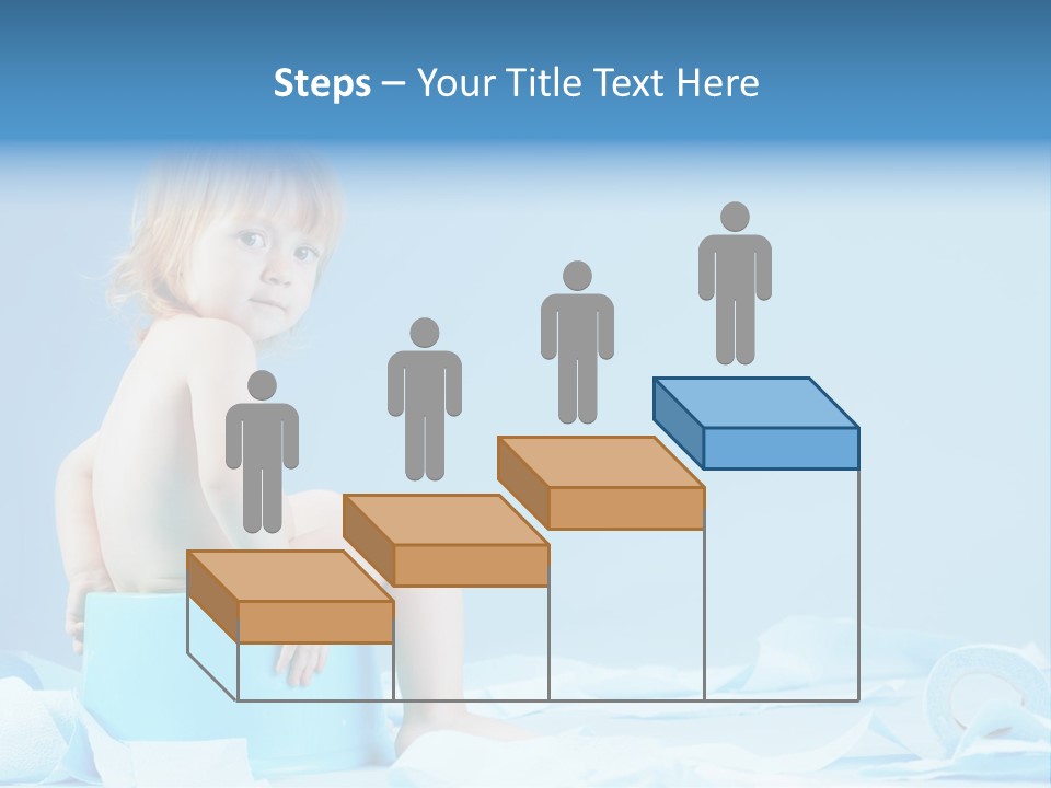 A Baby Sitting On A Blue Blanket With A Blue Background PowerPoint Template