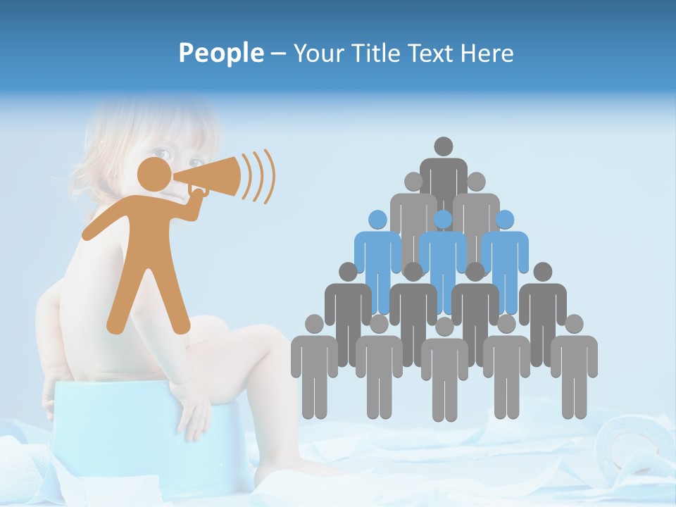 A Baby Sitting On A Blue Blanket With A Blue Background PowerPoint Template