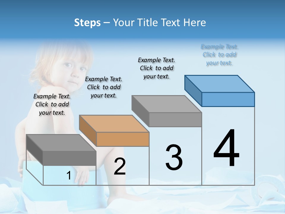 A Baby Sitting On A Blue Blanket With A Blue Background PowerPoint Template