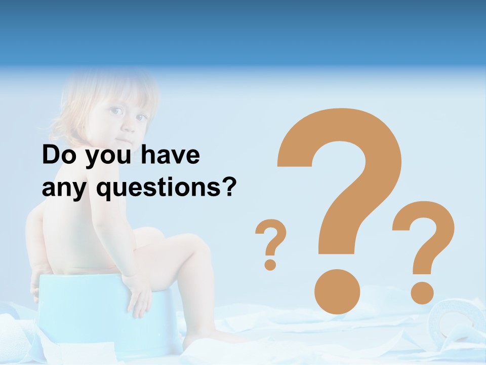 A Baby Sitting On A Blue Blanket With A Blue Background PowerPoint Template