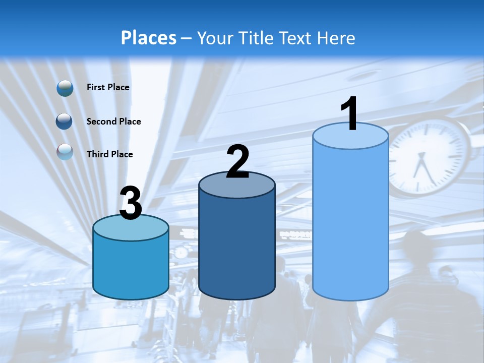 A Group Of People Walking Through A Train Station PowerPoint Template