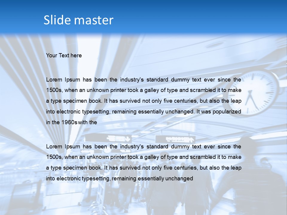 A Group Of People Walking Through A Train Station PowerPoint Template