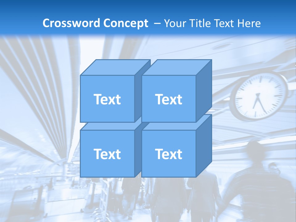 A Group Of People Walking Through A Train Station PowerPoint Template