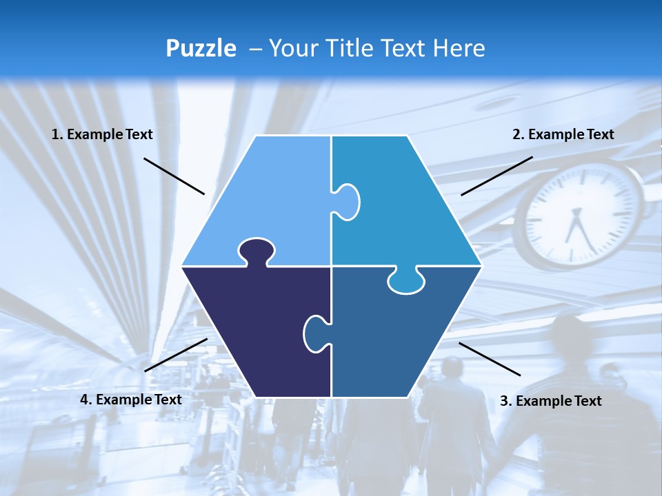 A Group Of People Walking Through A Train Station PowerPoint Template