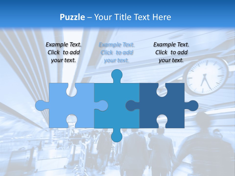 A Group Of People Walking Through A Train Station PowerPoint Template