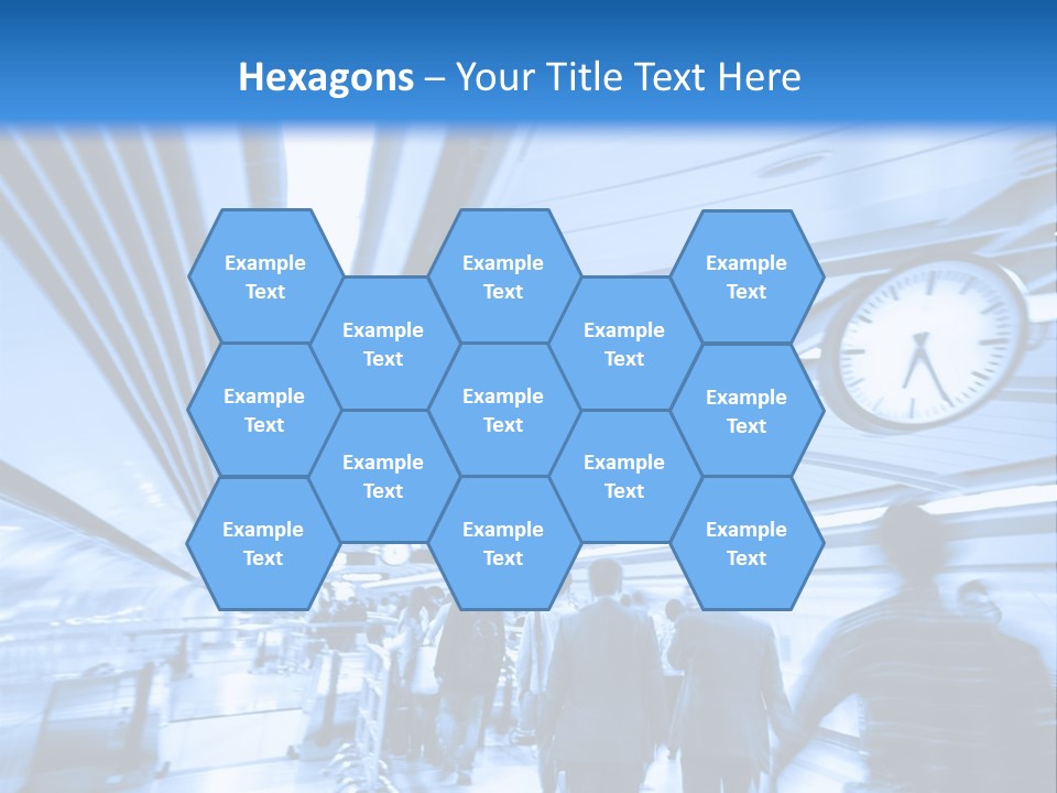 A Group Of People Walking Through A Train Station PowerPoint Template