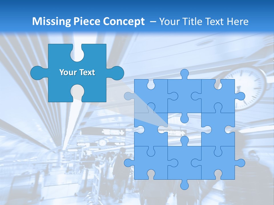 A Group Of People Walking Through A Train Station PowerPoint Template