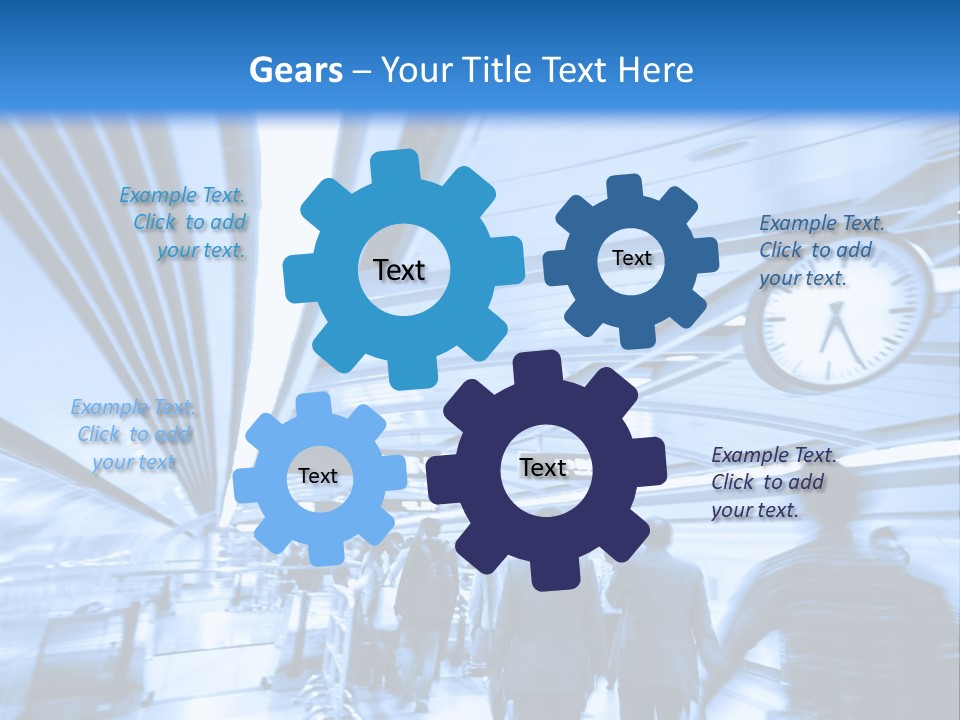 A Group Of People Walking Through A Train Station PowerPoint Template