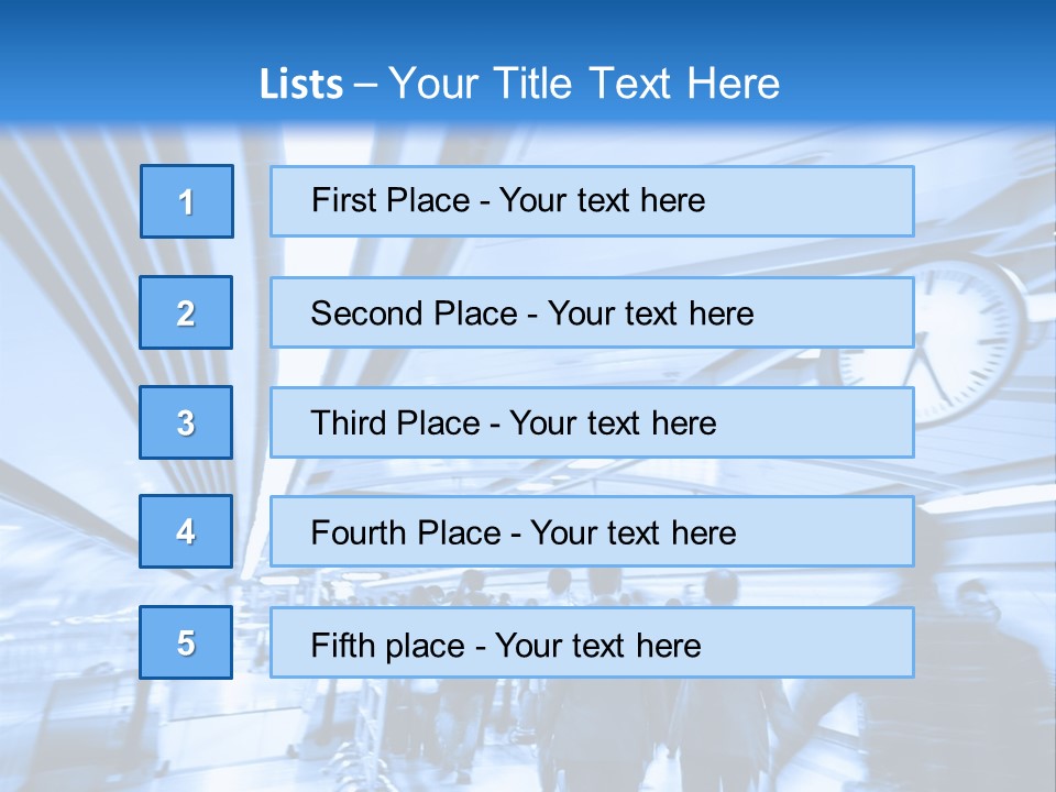 A Group Of People Walking Through A Train Station PowerPoint Template