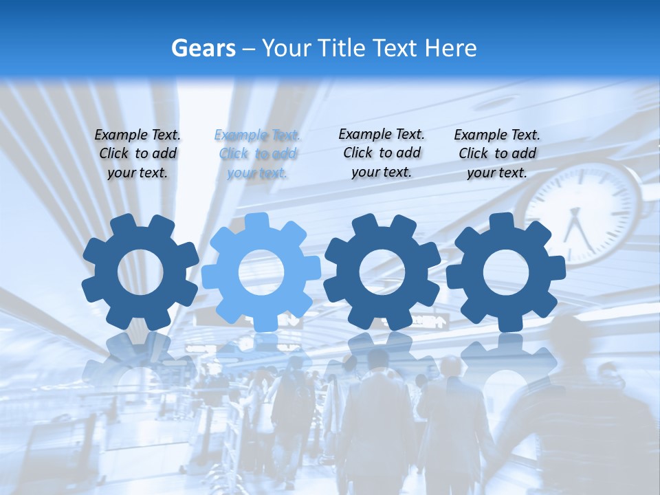 A Group Of People Walking Through A Train Station PowerPoint Template