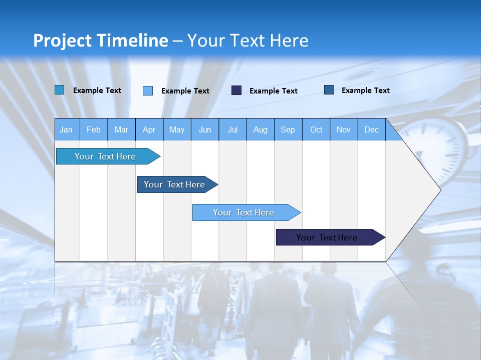 A Group Of People Walking Through A Train Station PowerPoint Template