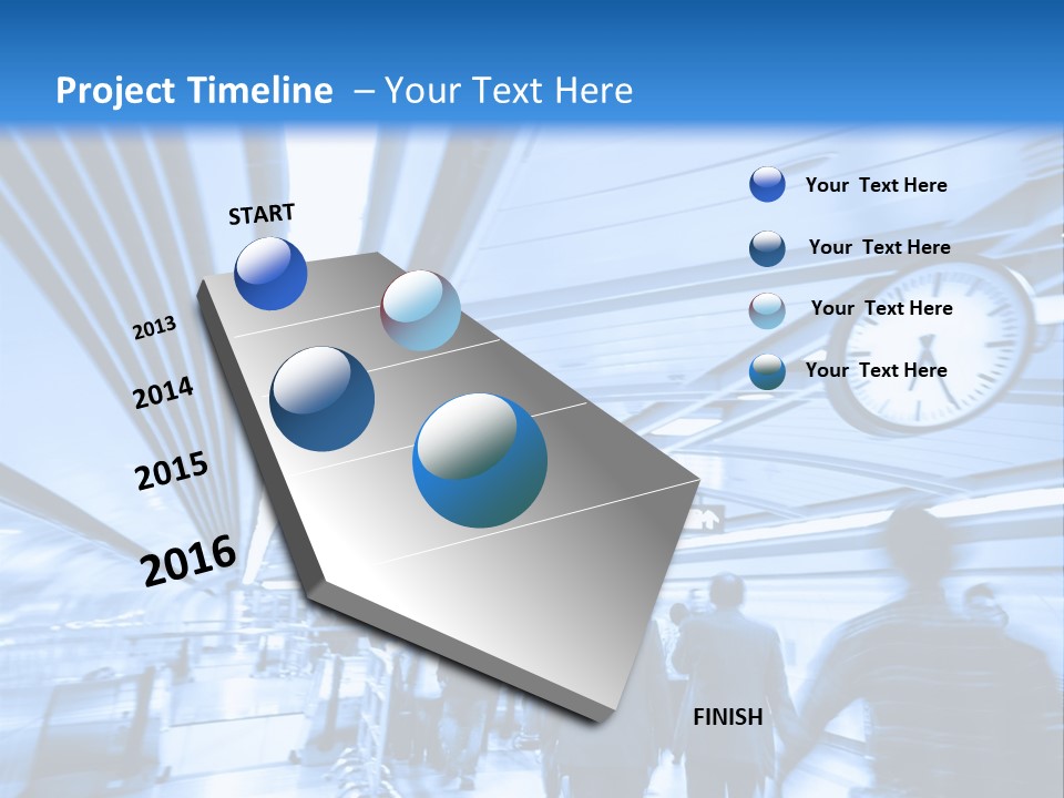A Group Of People Walking Through A Train Station PowerPoint Template