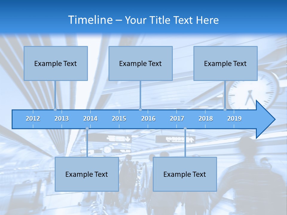 A Group Of People Walking Through A Train Station PowerPoint Template