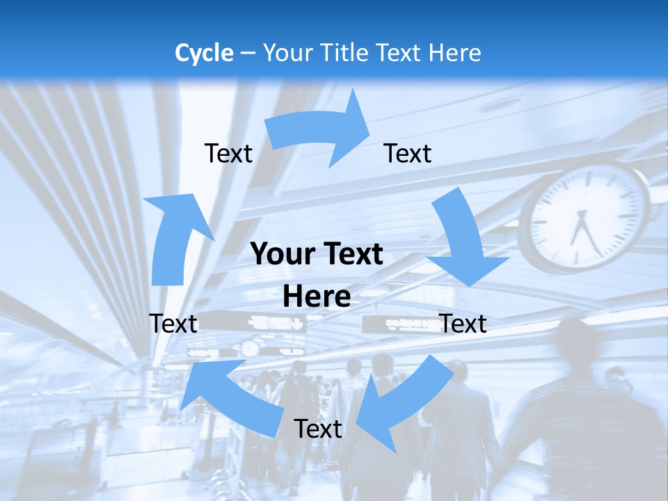 A Group Of People Walking Through A Train Station PowerPoint Template