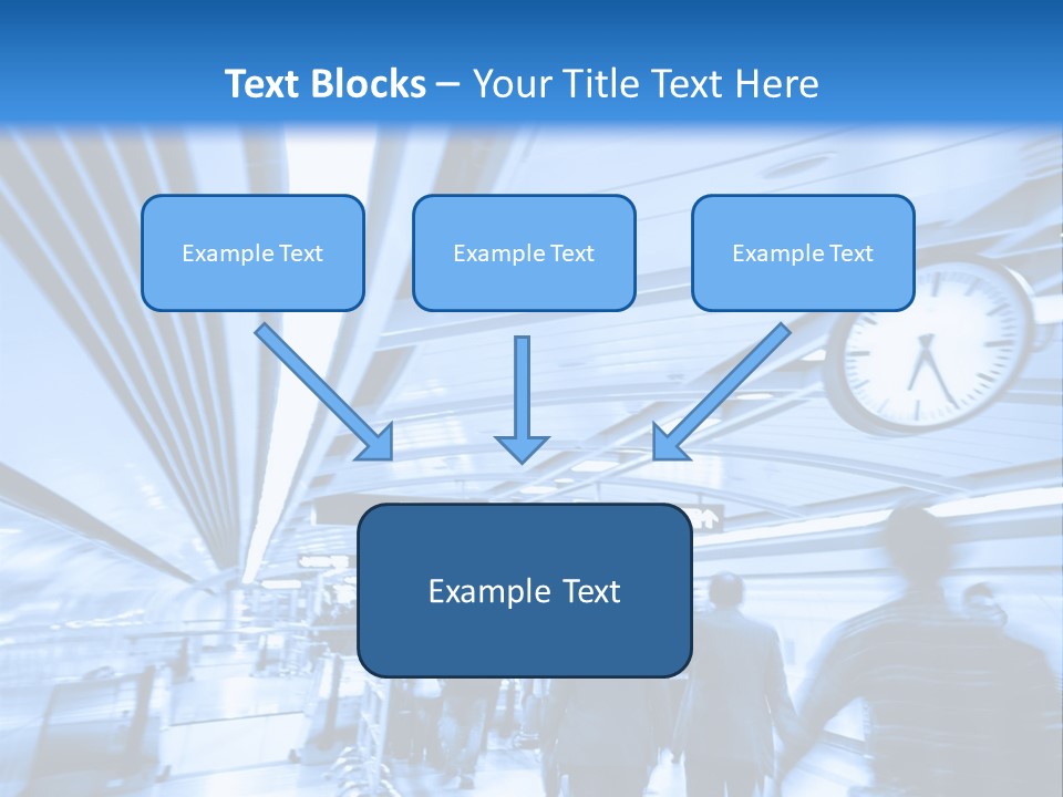 A Group Of People Walking Through A Train Station PowerPoint Template