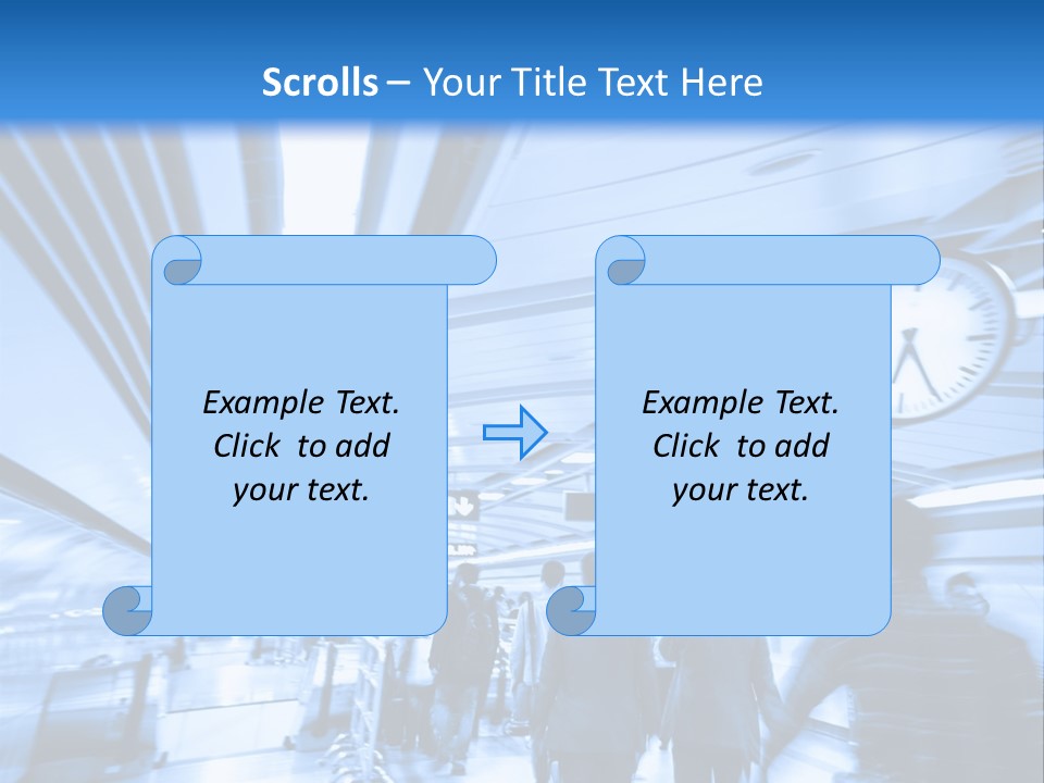 A Group Of People Walking Through A Train Station PowerPoint Template