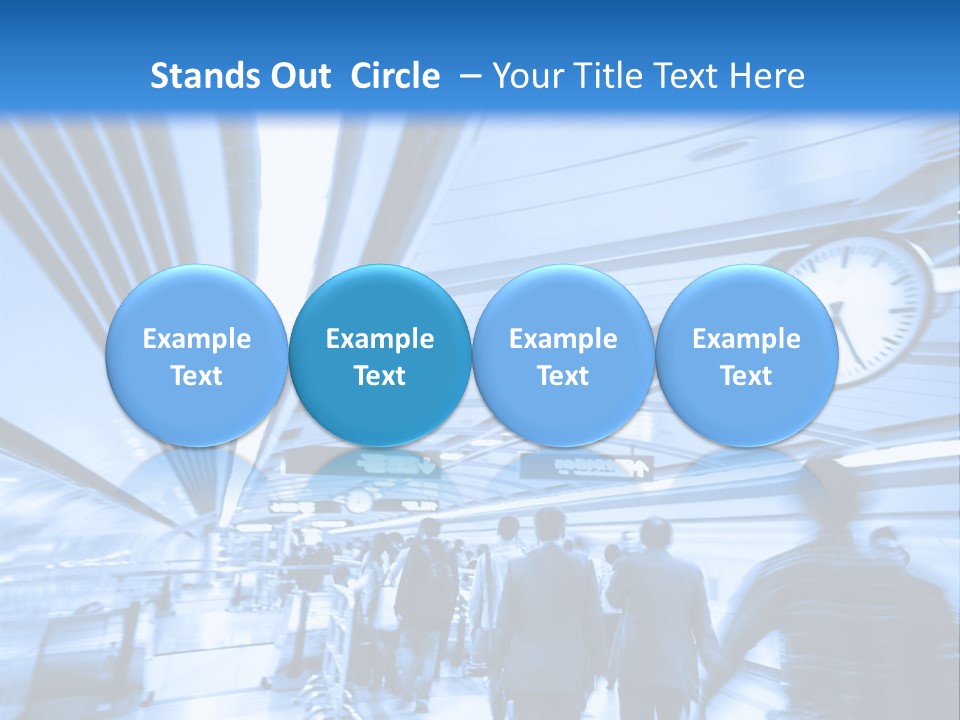 A Group Of People Walking Through A Train Station PowerPoint Template