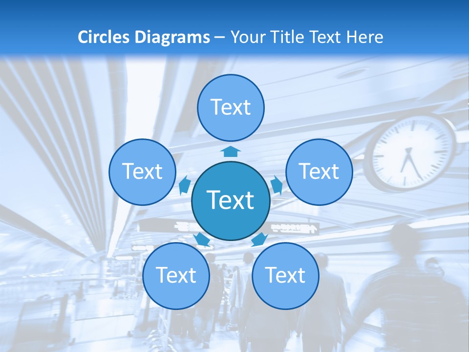 A Group Of People Walking Through A Train Station PowerPoint Template