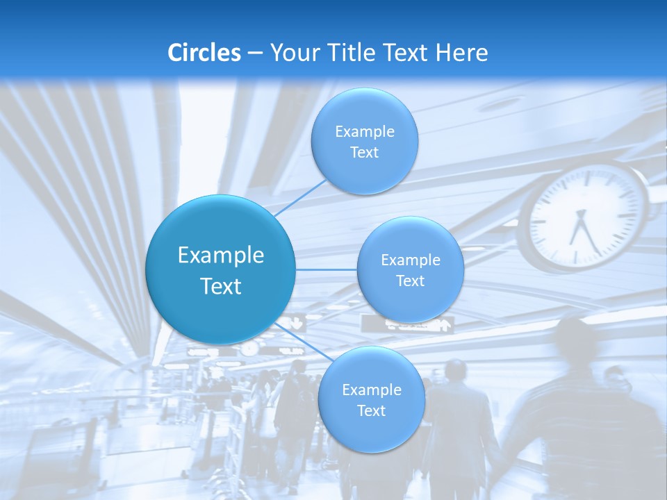 A Group Of People Walking Through A Train Station PowerPoint Template