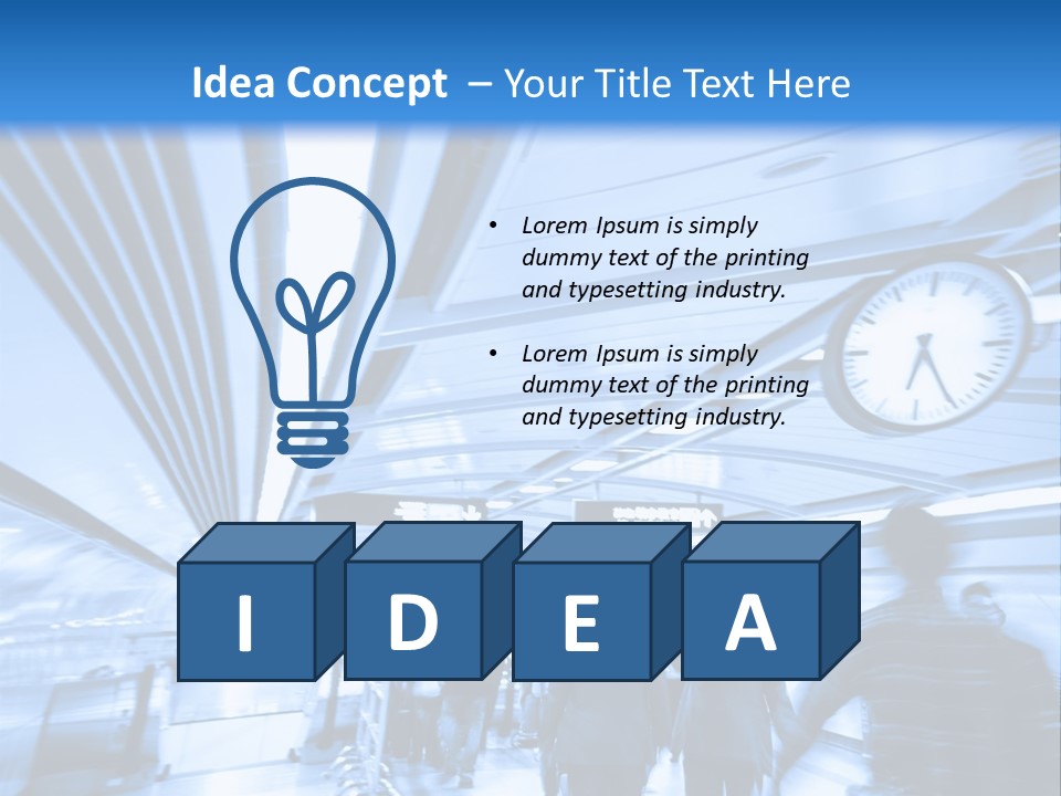 A Group Of People Walking Through A Train Station PowerPoint Template