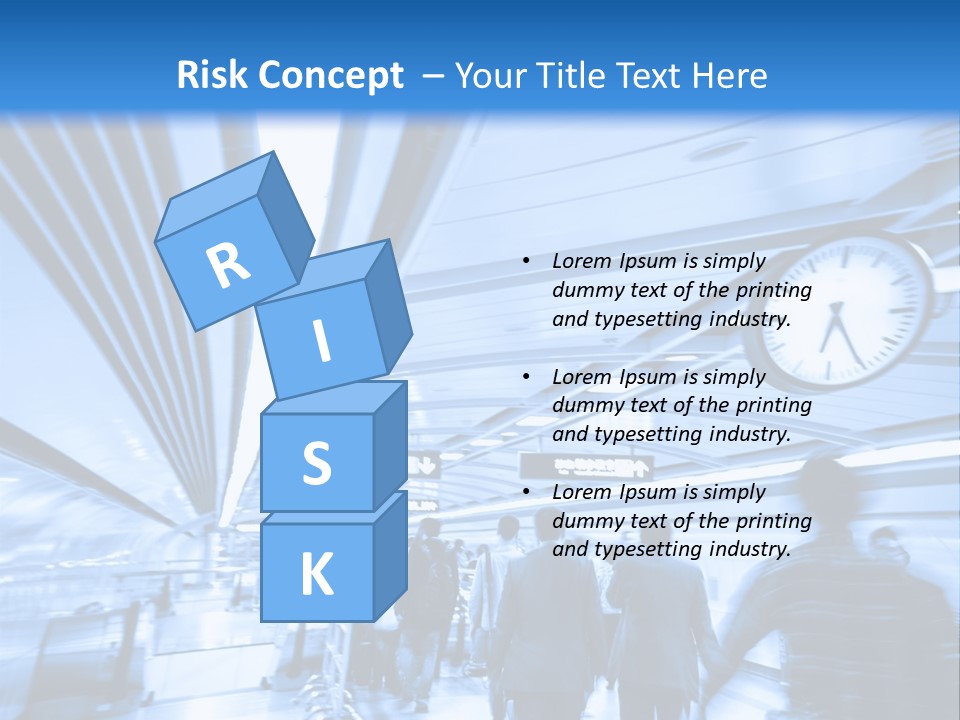 A Group Of People Walking Through A Train Station PowerPoint Template