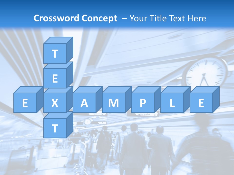 A Group Of People Walking Through A Train Station PowerPoint Template