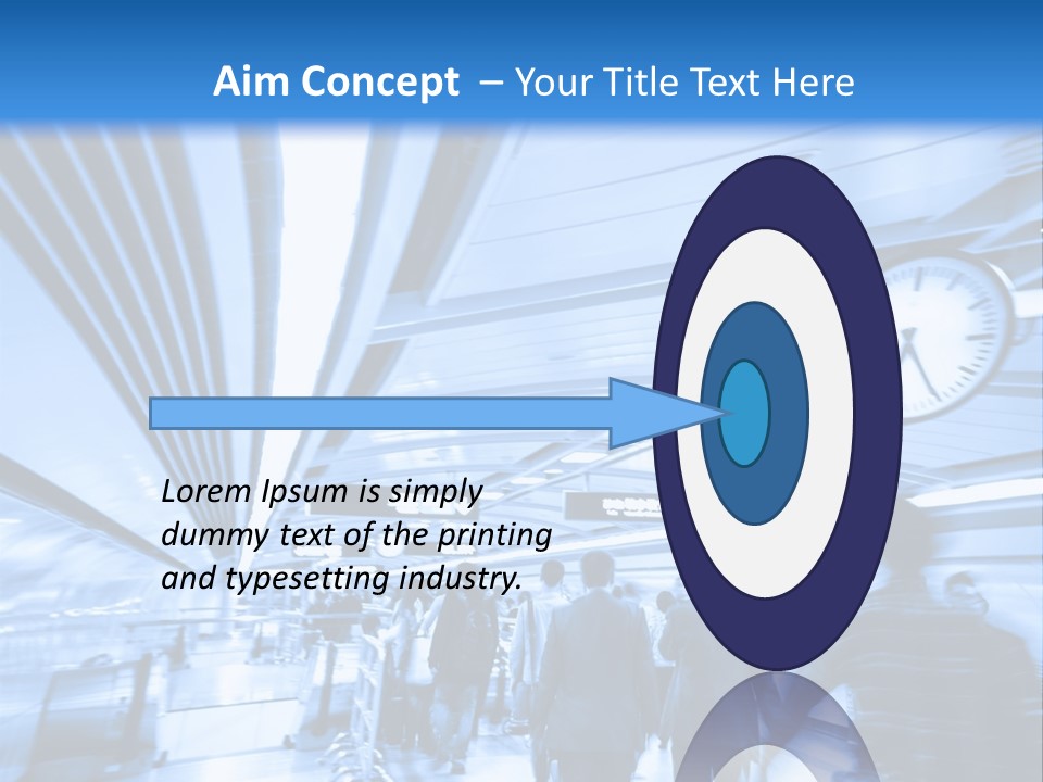 A Group Of People Walking Through A Train Station PowerPoint Template