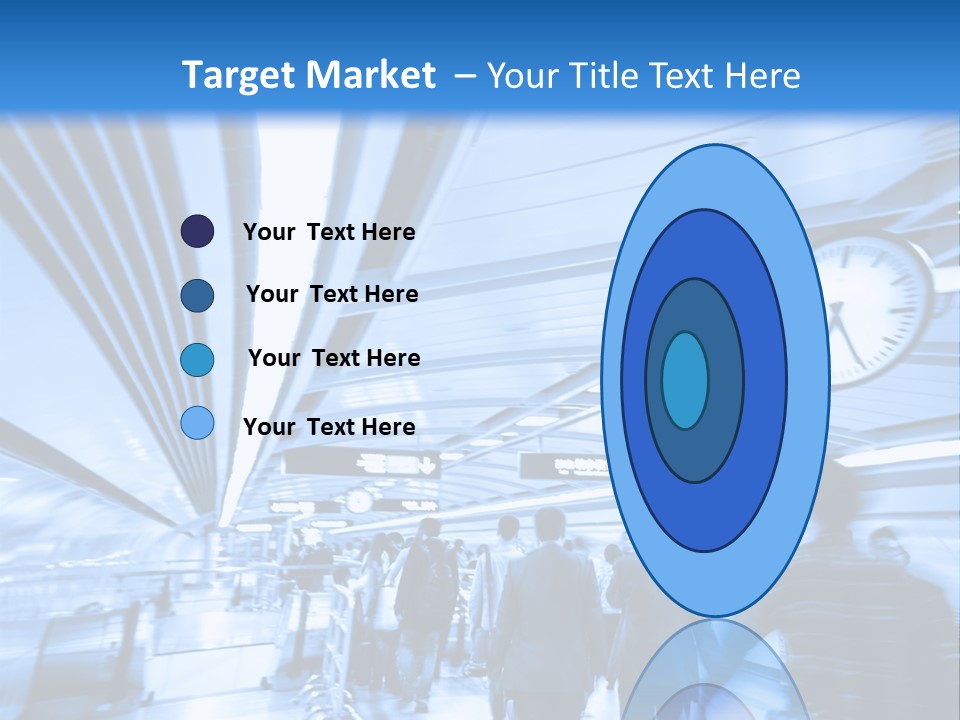 A Group Of People Walking Through A Train Station PowerPoint Template