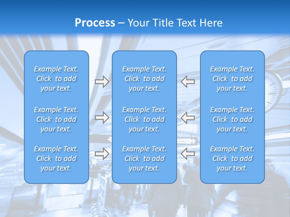 A Group Of People Walking Through A Train Station PowerPoint Template