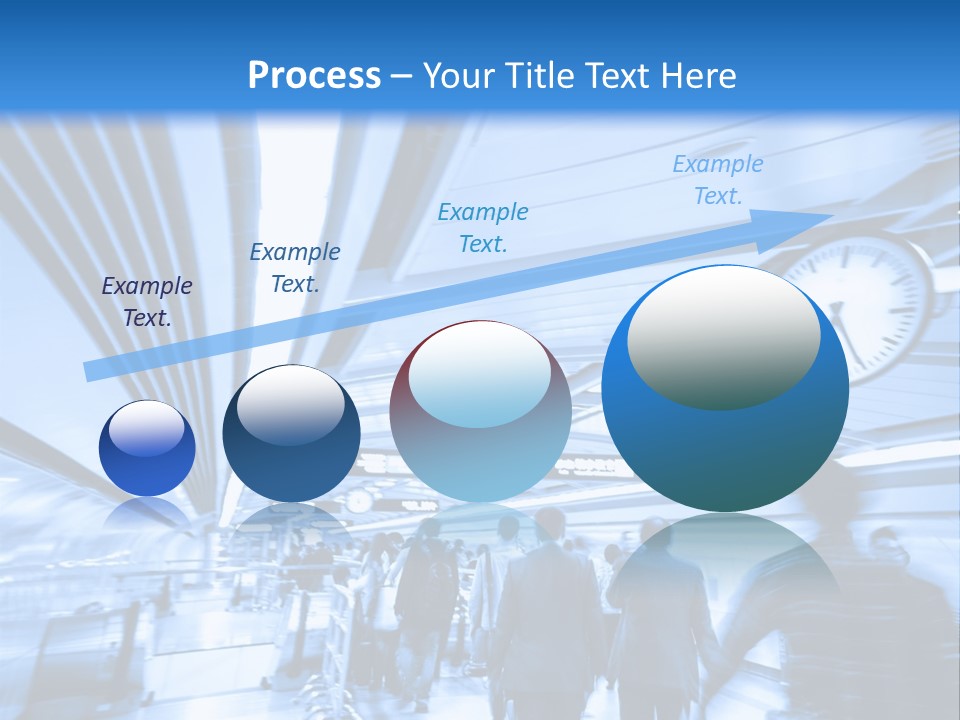 A Group Of People Walking Through A Train Station PowerPoint Template