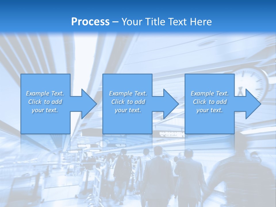A Group Of People Walking Through A Train Station PowerPoint Template