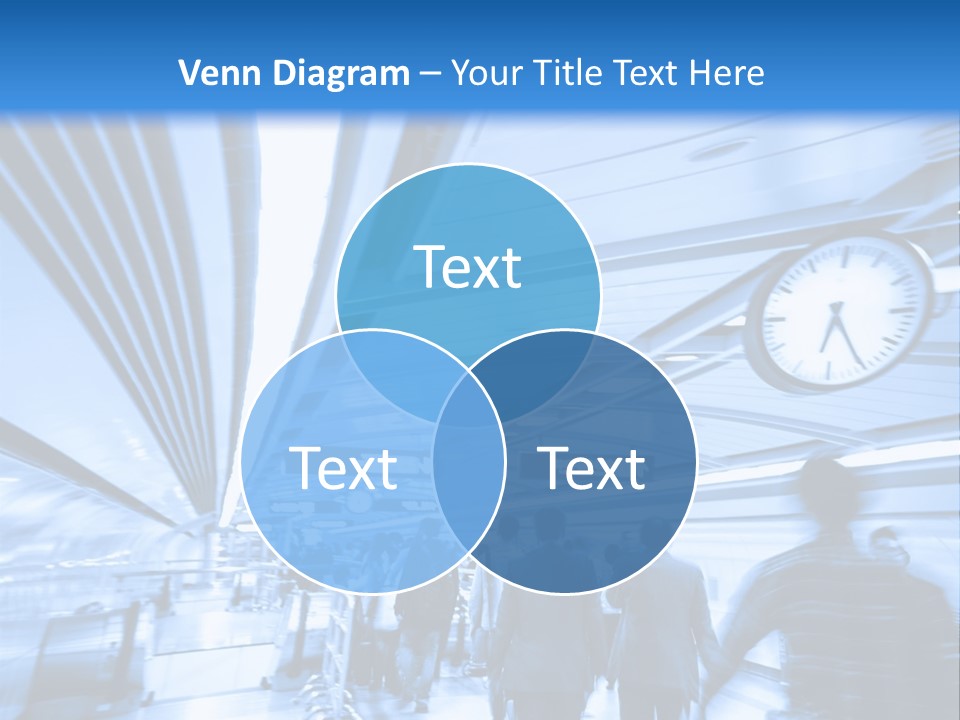 A Group Of People Walking Through A Train Station PowerPoint Template