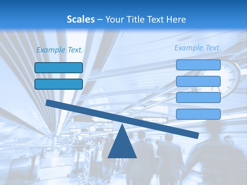 A Group Of People Walking Through A Train Station PowerPoint Template