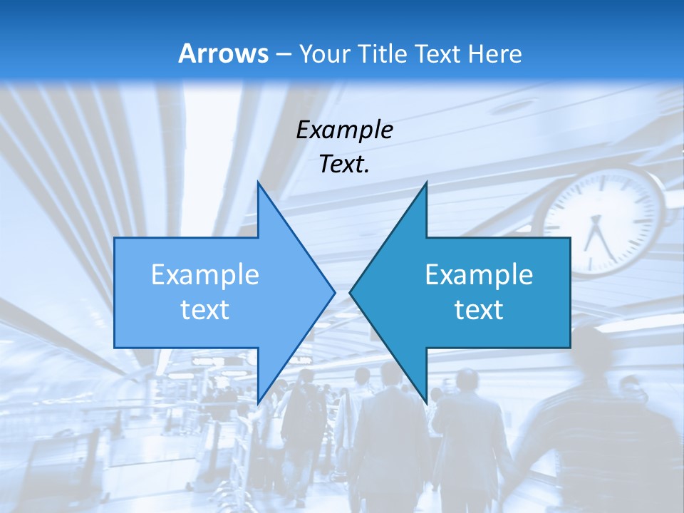 A Group Of People Walking Through A Train Station PowerPoint Template