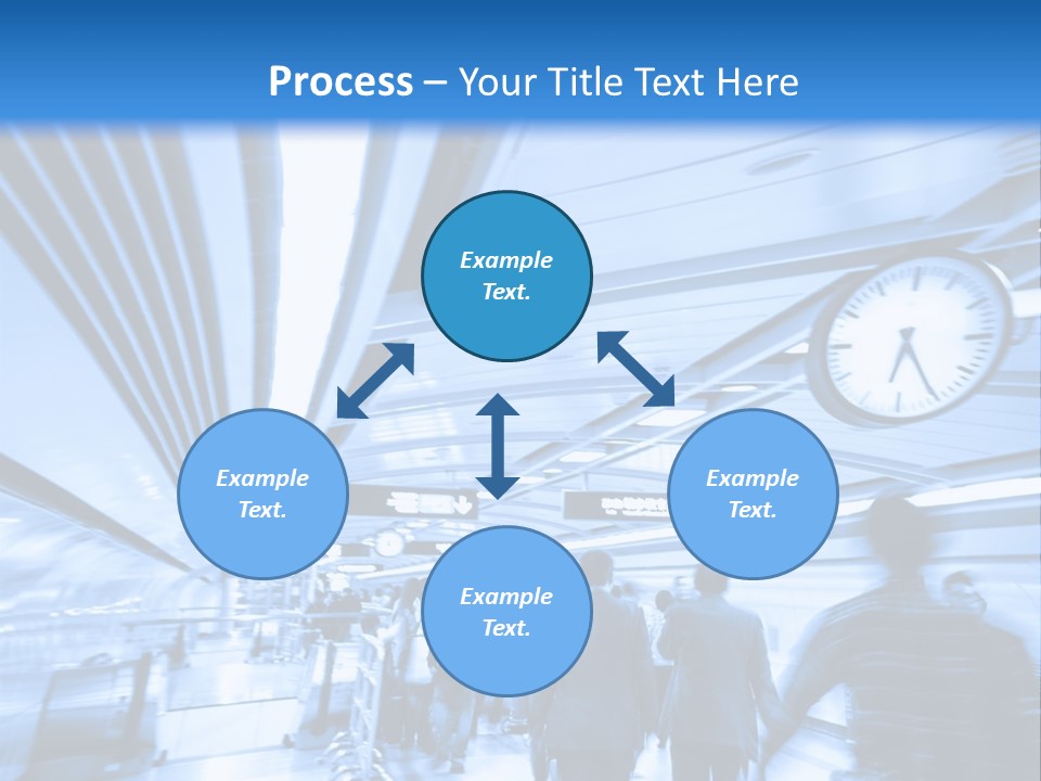 A Group Of People Walking Through A Train Station PowerPoint Template