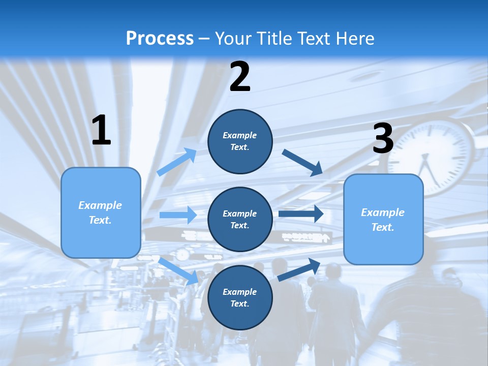A Group Of People Walking Through A Train Station PowerPoint Template