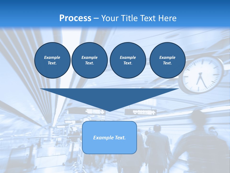 A Group Of People Walking Through A Train Station PowerPoint Template