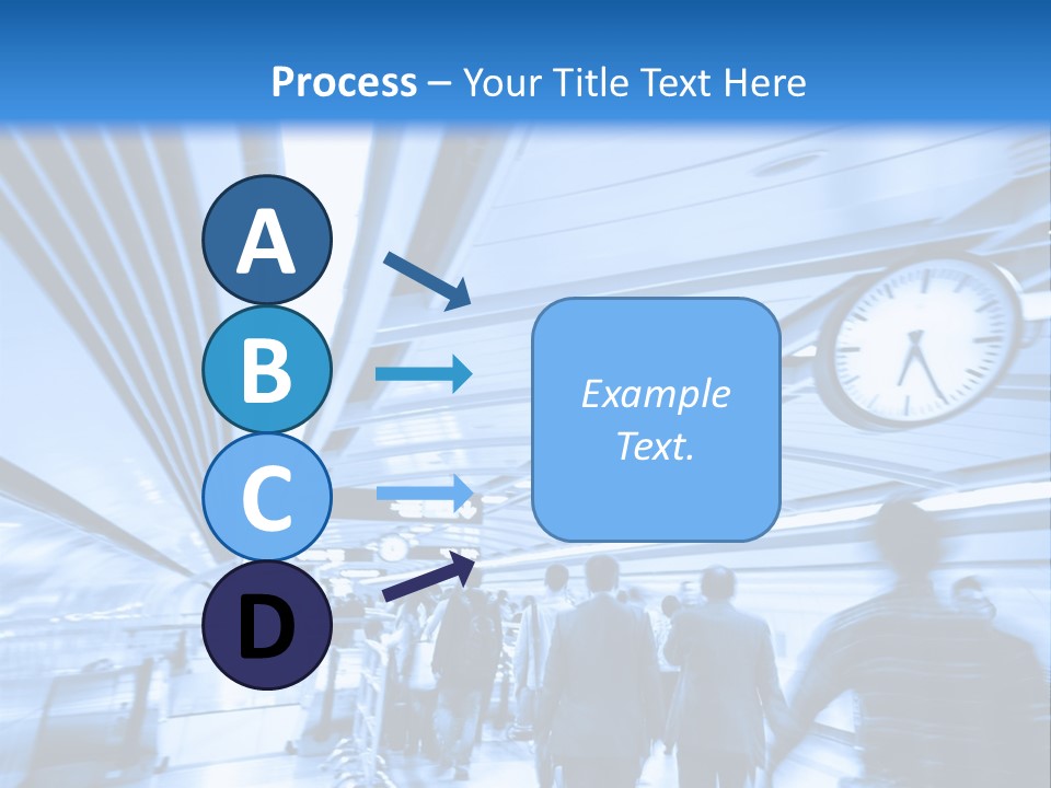 A Group Of People Walking Through A Train Station PowerPoint Template