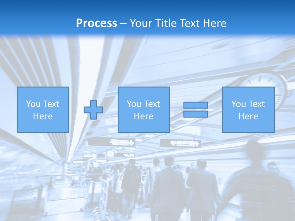 A Group Of People Walking Through A Train Station PowerPoint Template