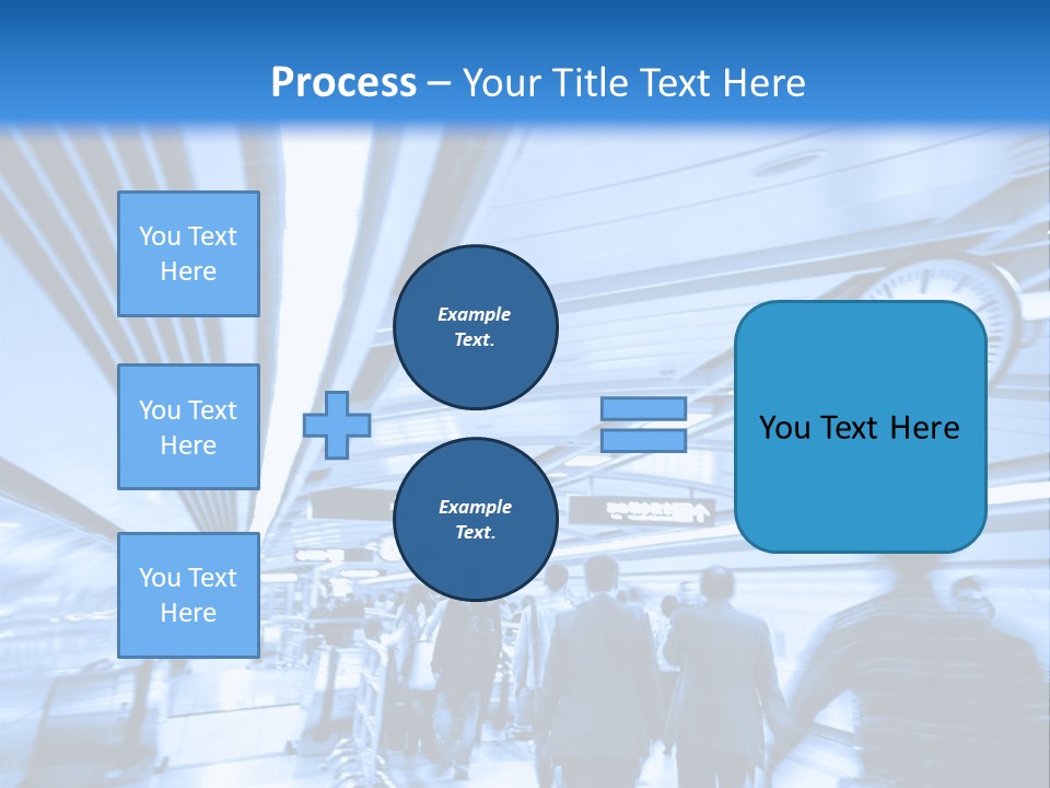 A Group Of People Walking Through A Train Station PowerPoint Template