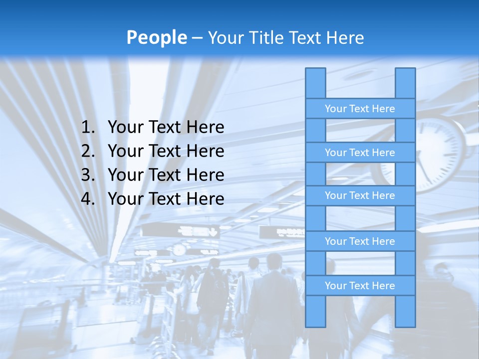 A Group Of People Walking Through A Train Station PowerPoint Template