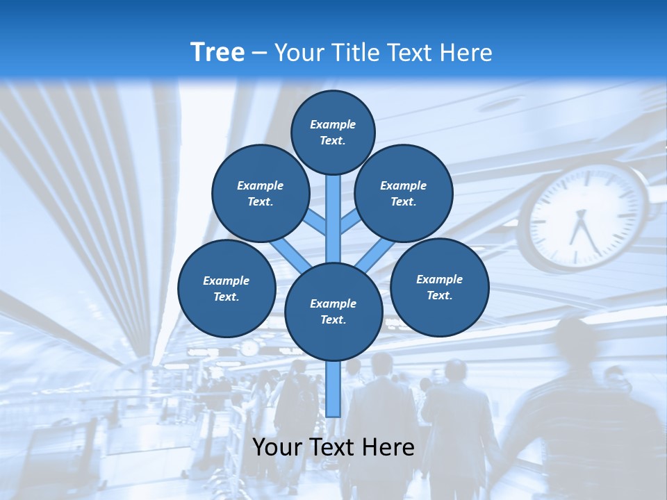 A Group Of People Walking Through A Train Station PowerPoint Template