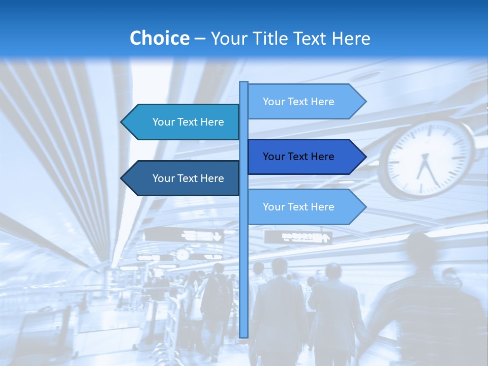 A Group Of People Walking Through A Train Station PowerPoint Template