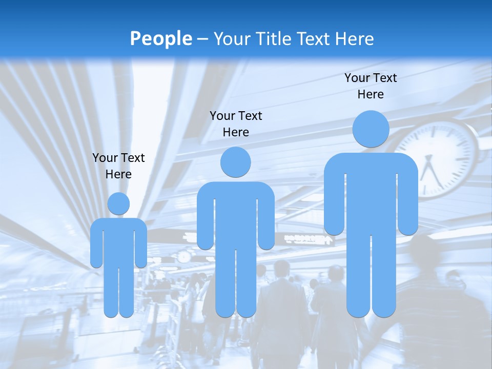 A Group Of People Walking Through A Train Station PowerPoint Template