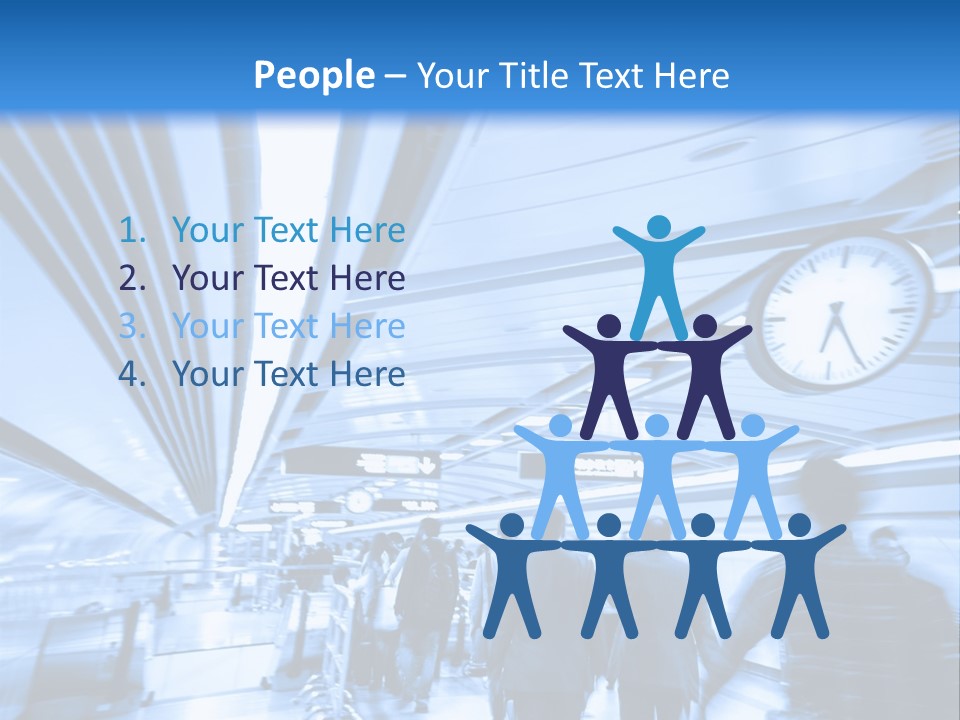 A Group Of People Walking Through A Train Station PowerPoint Template