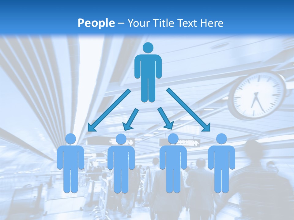 A Group Of People Walking Through A Train Station PowerPoint Template