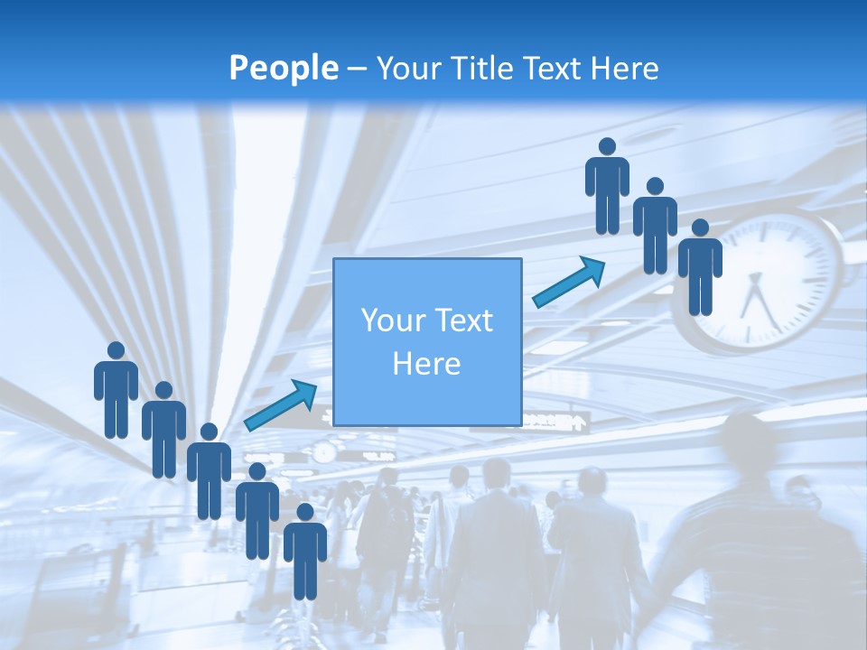 A Group Of People Walking Through A Train Station PowerPoint Template