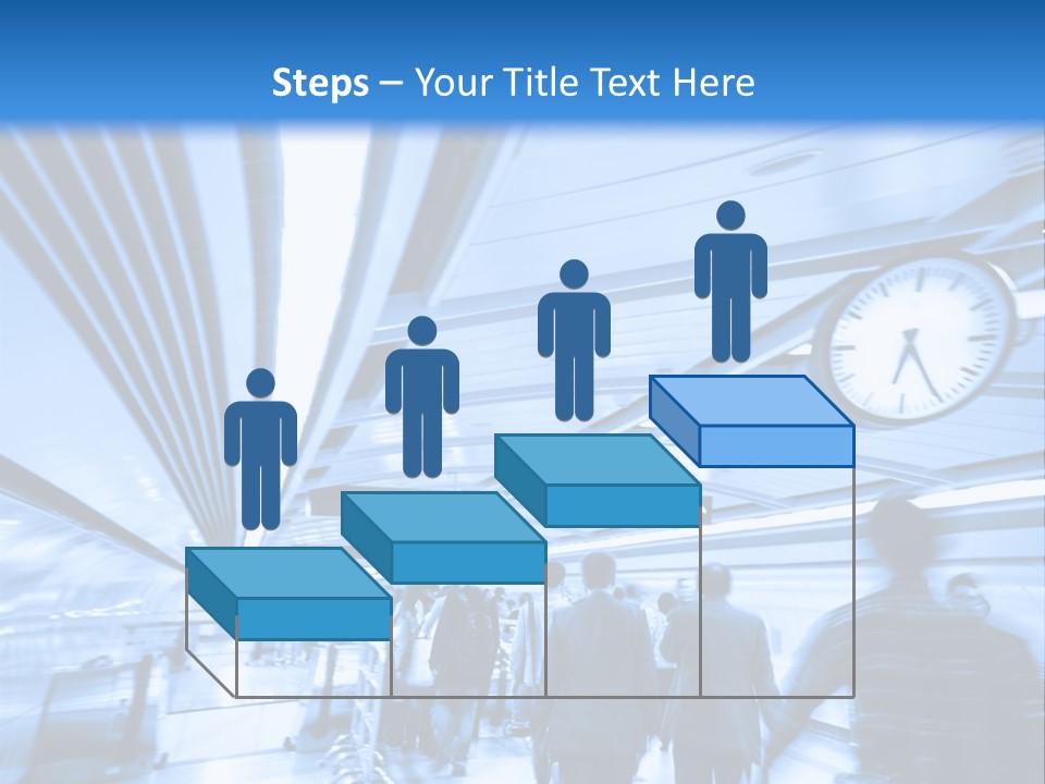 A Group Of People Walking Through A Train Station PowerPoint Template